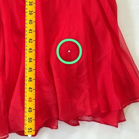 Tiffany Design Red Chiffon Beaded Sweetheart Strapless Dress Gown SZ 2 NWT READ - Picture 12 of 13